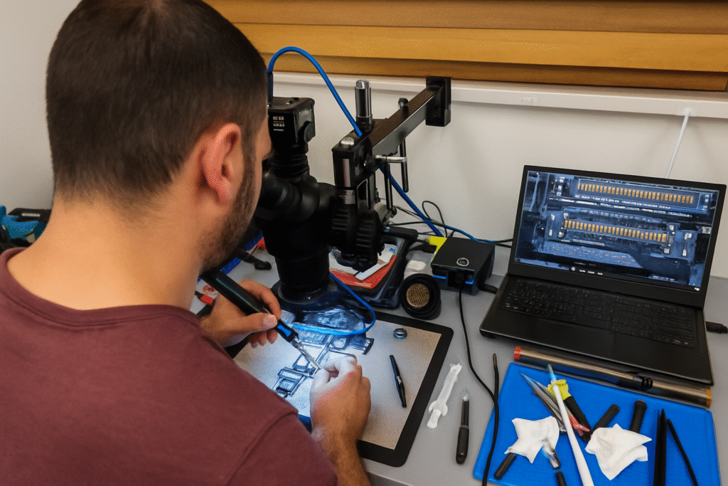 Micro Solder Pro Tech Expert Phone & MacBook Board Level Repair ✅ About Micro Solder Pro Tech Micro Solder Pro Tech is Fairfield Heights’ specialist in advanced board-level repairs, micro soldering, and data recovery. Unlike standard repair shops, we handle complex electronic issues that require professional soldering tools and deep technical knowledge. With years of experience in phone motherboard repair, MacBook logic board repair, and no-power/no-touch repairs, we deliver high-quality results that save customers time and money.